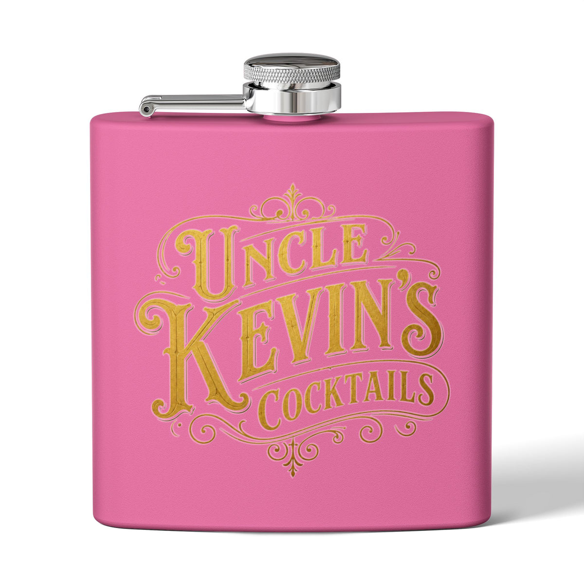 Flask — "Uncle Kevin's Cocktails" 6oz Personalized Stainless Steel Hip Flask