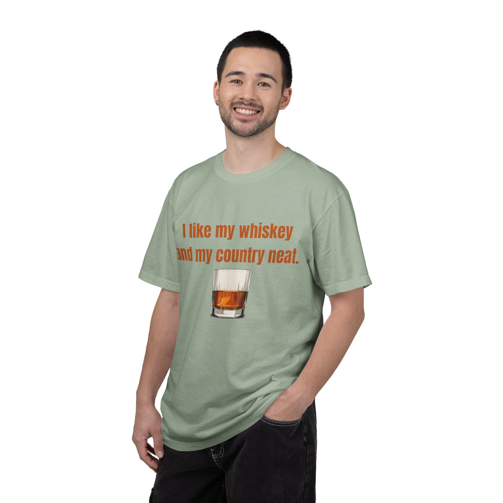 Whiskey & Country Neat T-Shirt — 'I like my whiskey and my country neat' Graphic Tee