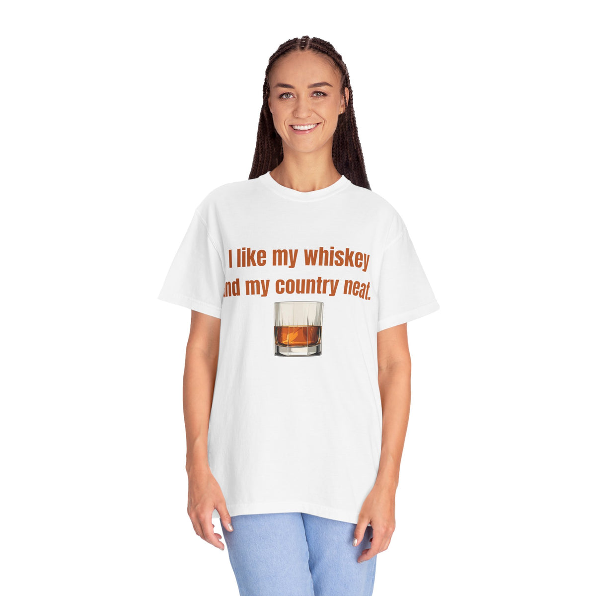 Whiskey & Country Neat T-Shirt — 'I like my whiskey and my country neat' Graphic Tee