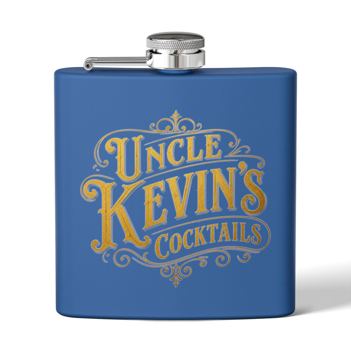 Flask — "Uncle Kevin's Cocktails" 6oz Personalized Stainless Steel Hip Flask
