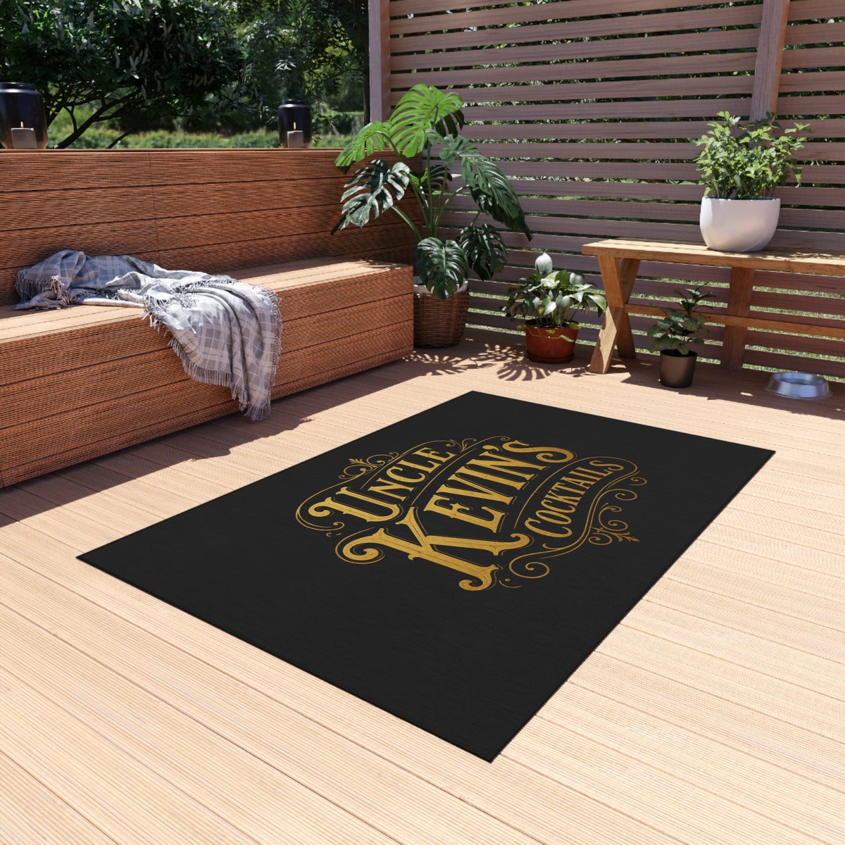 Outdoor Rug — "Uncle Kevin's Cocktails" Bar Doormat