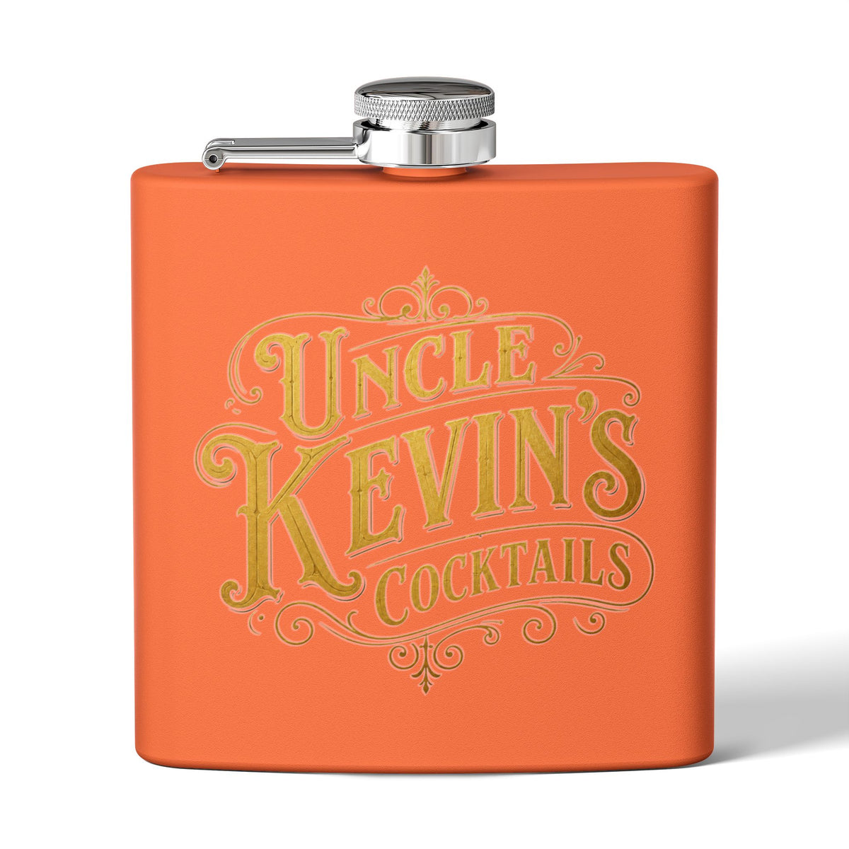 Flask — "Uncle Kevin's Cocktails" 6oz Personalized Stainless Steel Hip Flask