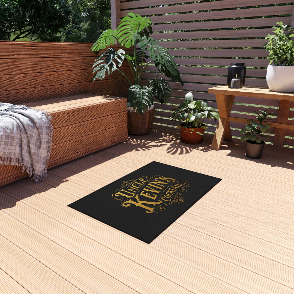 Outdoor Rug — "Uncle Kevin's Cocktails" Bar Doormat