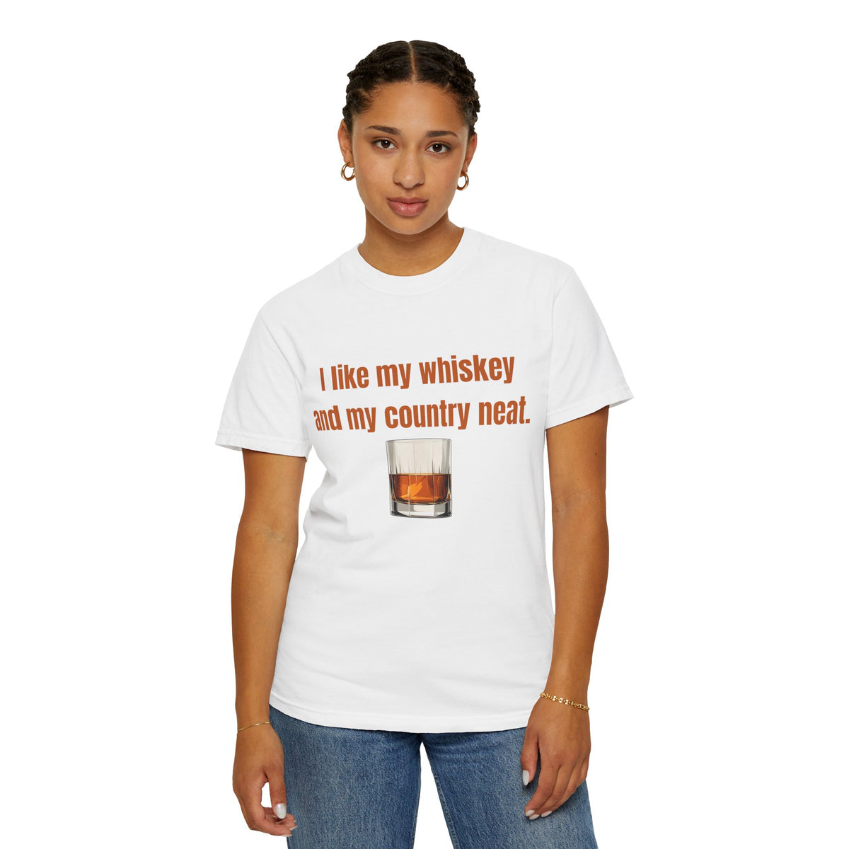 Whiskey & Country Neat T-Shirt — 'I like my whiskey and my country neat' Graphic Tee