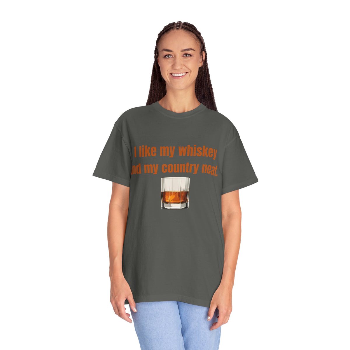 Whiskey & Country Neat T-Shirt — 'I like my whiskey and my country neat' Graphic Tee