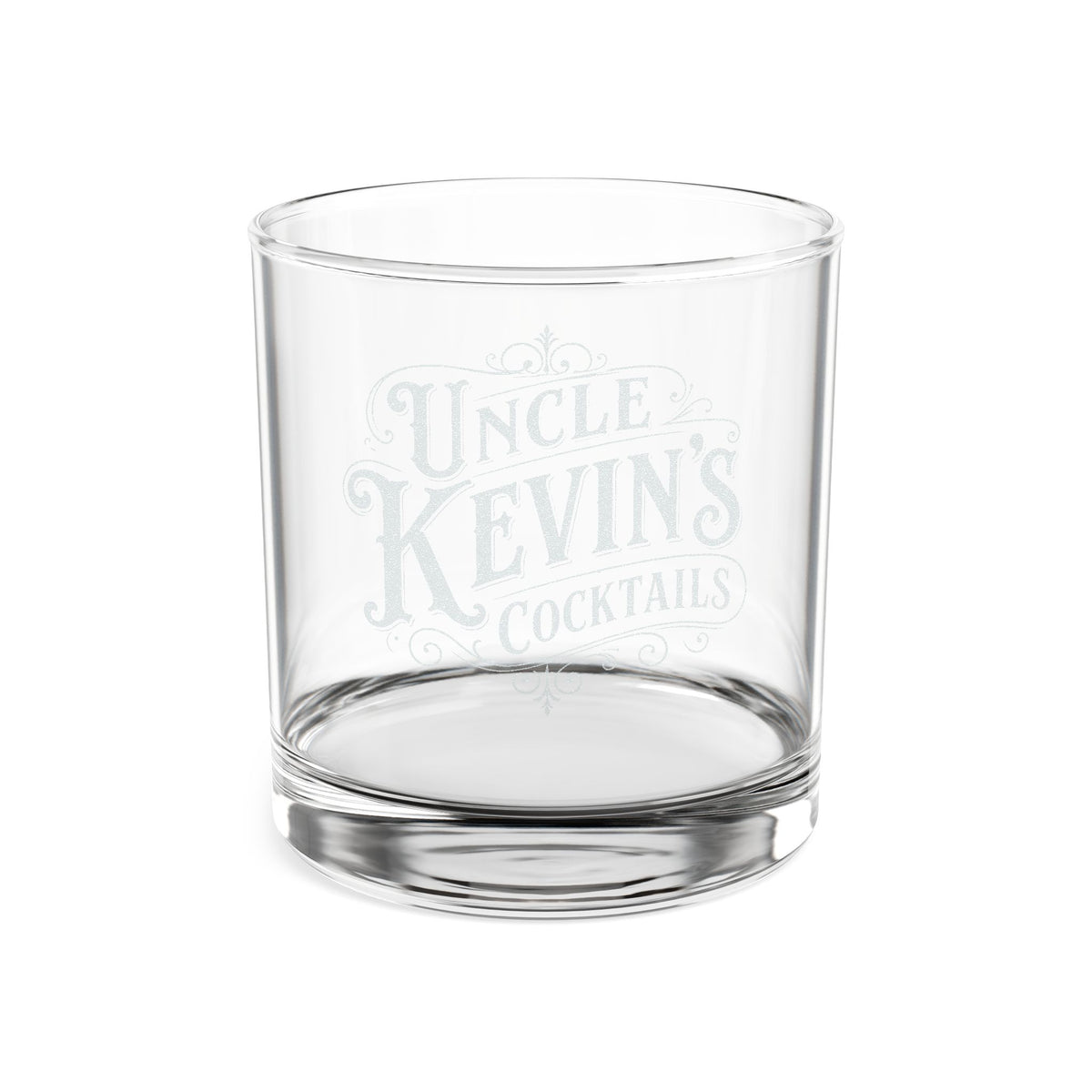 Engraved Whiskey Glass 10.5oz — “Uncle Kevin’s Cocktails” Personalized Rocks Glass