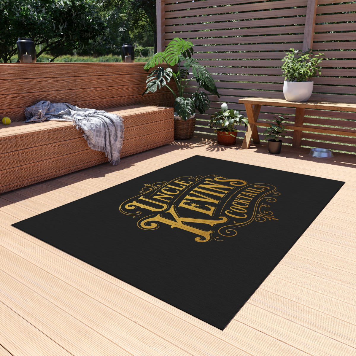 Outdoor Rug — "Uncle Kevin's Cocktails" Bar Doormat