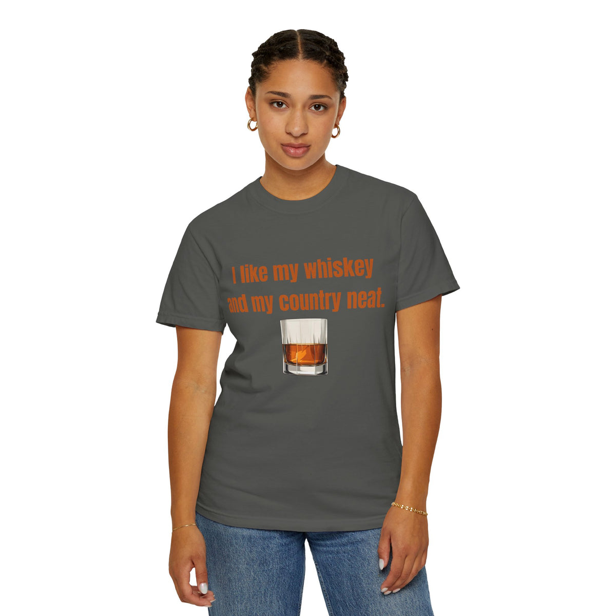 Whiskey & Country Neat T-Shirt — 'I like my whiskey and my country neat' Graphic Tee