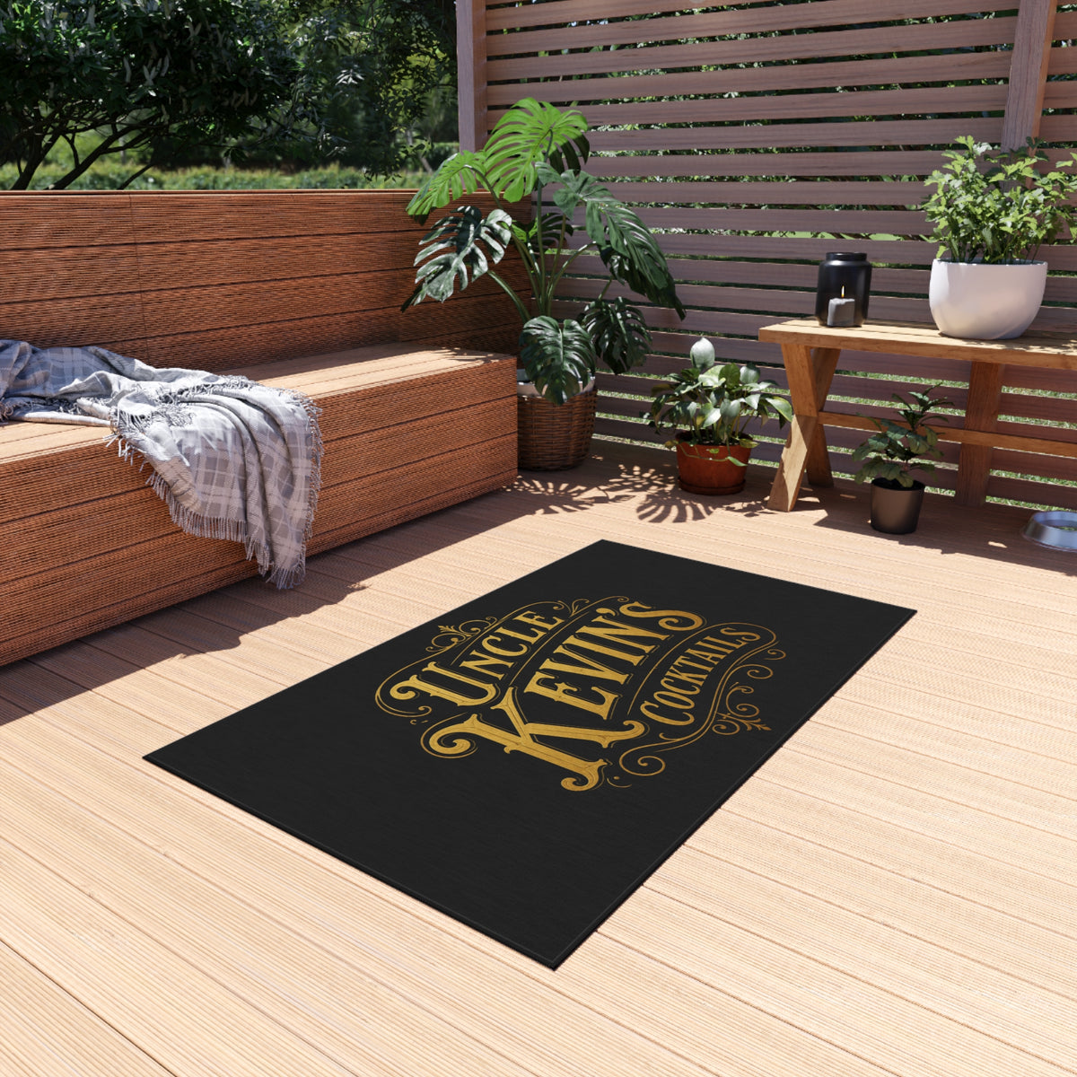 Outdoor Rug — "Uncle Kevin's Cocktails" Bar Doormat