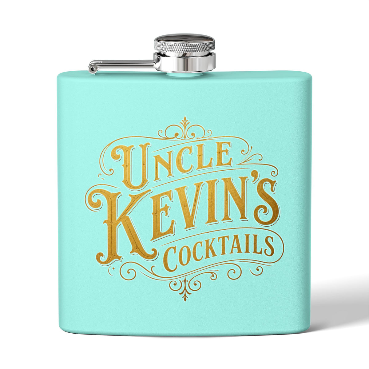Flask — "Uncle Kevin's Cocktails" 6oz Personalized Stainless Steel Hip Flask